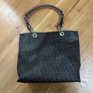 Calvin Klein Dark Brown CK Monogram Tote